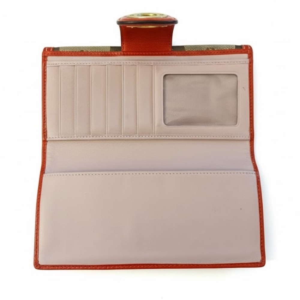 Vintage COACH Signature Turnlock Wallet Red Trim - Picture 4 of 4